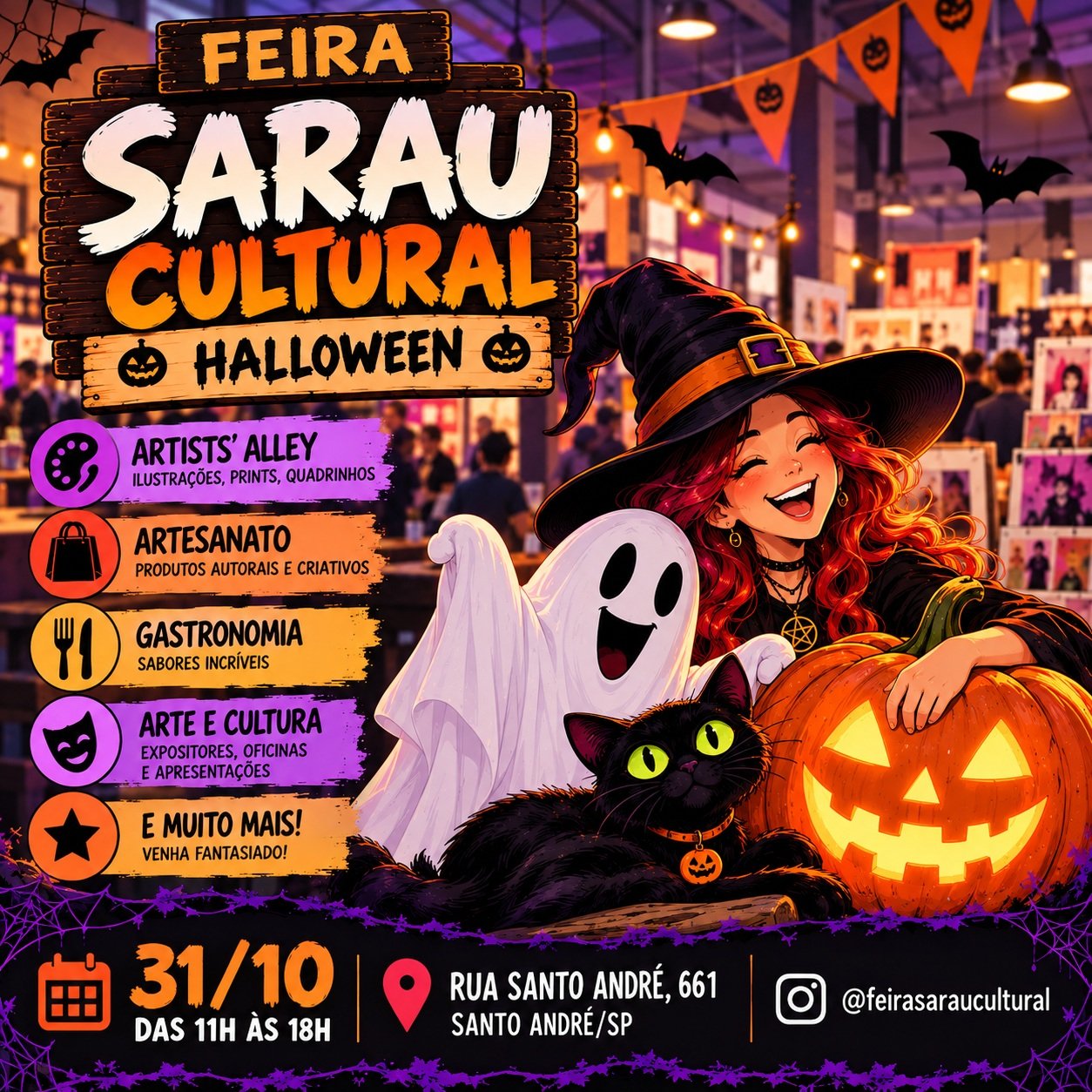 Arte do evento Feira Sarau Cultural - Outubro